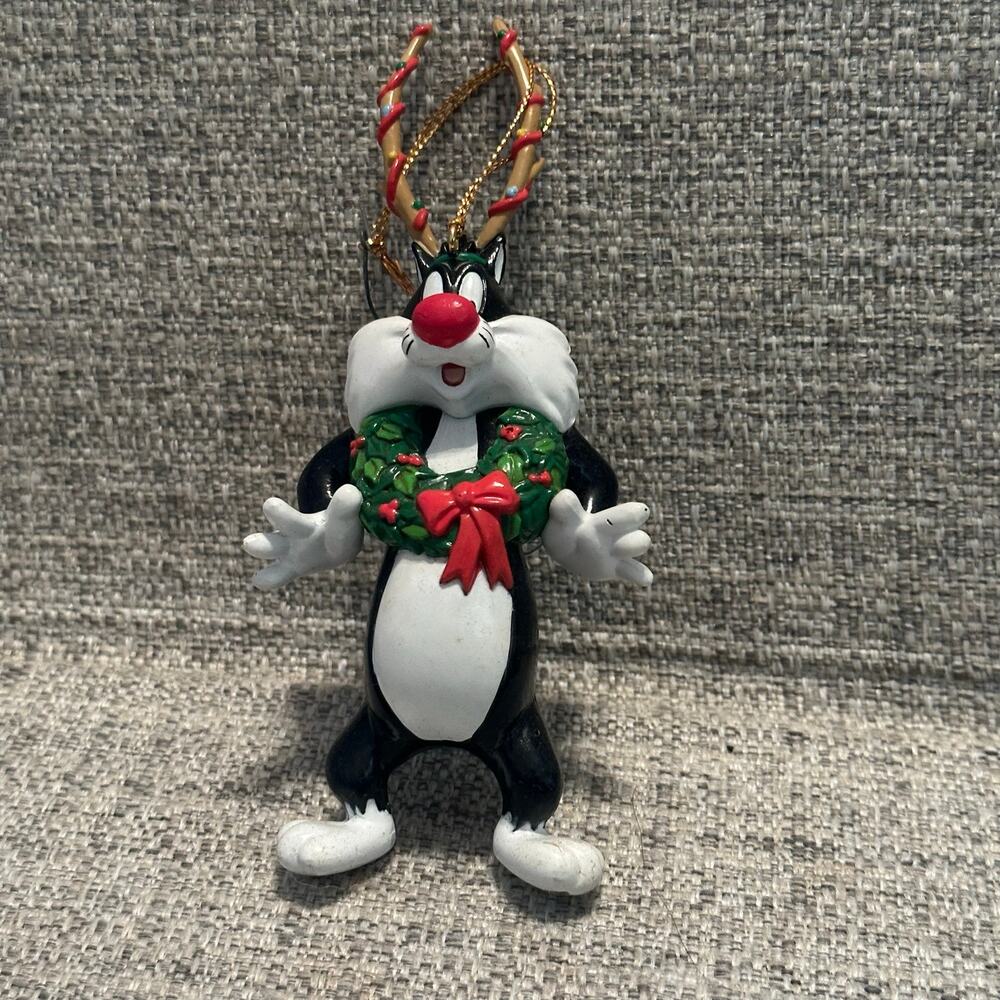 1990's Danbury Mint Bugs Bunny Christmas Ornament - Sylvester